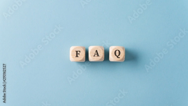 Obraz FAQ sign over light blue background