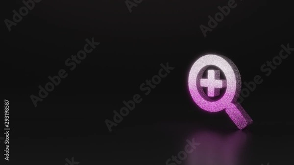 Obraz science glitter symbol of search plus icon 3D rendering