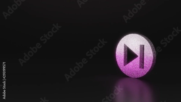 Fototapeta science glitter symbol of skip icon 3D rendering