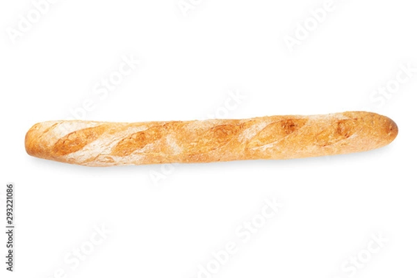 Obraz Freshly baked bread isolated on white background. Top view.