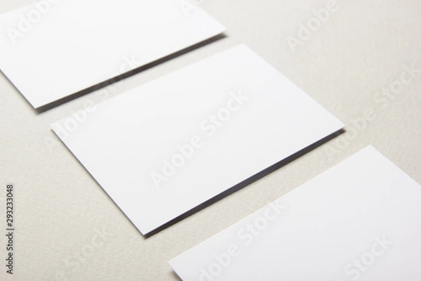 Fototapeta Business cards blank. Mockup on color background. Flat Lay. copy space for text.