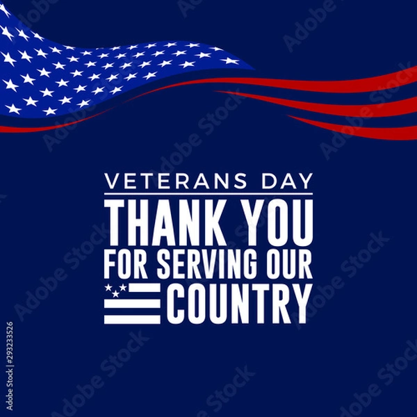 Obraz Modern Veterans Day Celebration Background Header Banner Blue and Red Color For Personal and all Business Company with High end Look