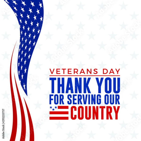Fototapeta Modern Veterans Day Celebration Background Header Banner Blue and Red Color For Personal and all Business Company with High end Look