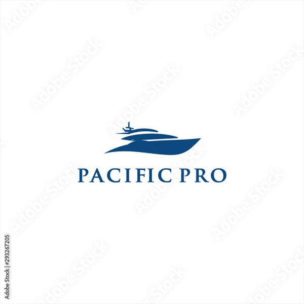 Fototapeta Pacific Boat Logo Design Idea