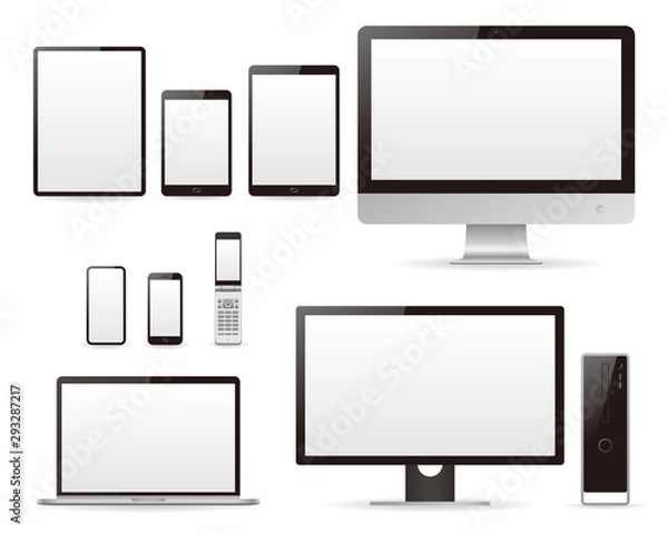 Fototapeta Smart device vector illustration set, 情報端末