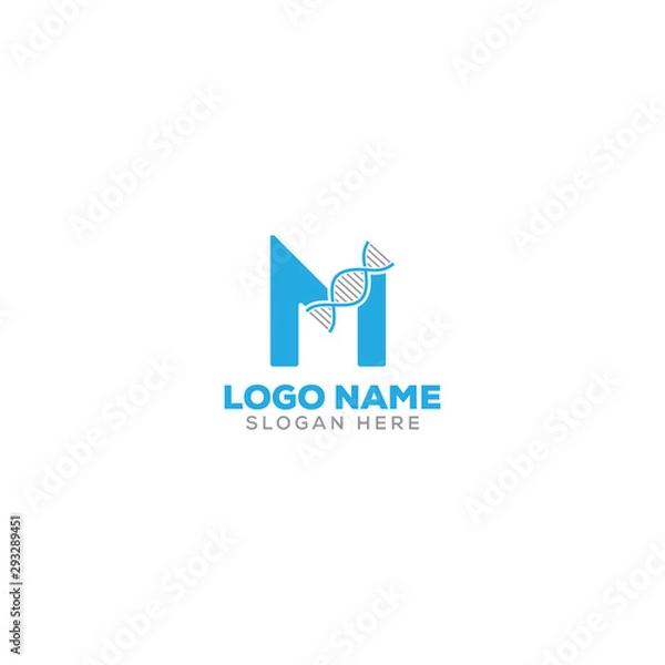Obraz M letter logo/DNA logo design template full vector