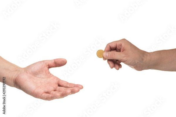 Fototapeta コインを持つ手