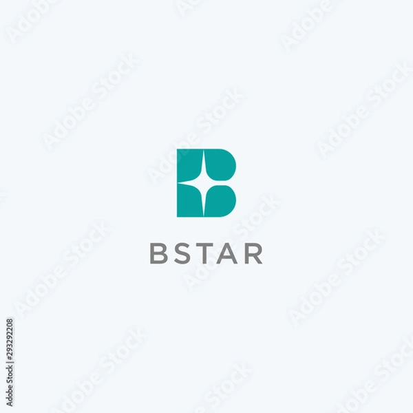 Obraz Letter B star logo design icon vector