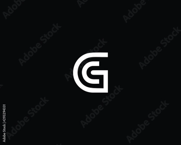 Fototapeta Professional and Minimalist Letter GC CG Logo Design, Editable in Vector Format in Black and White Color