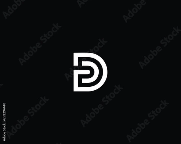 Fototapeta Professional and Minimalist Letter D DC CD Logo Design, Editable in Vector Format in Black and White Color