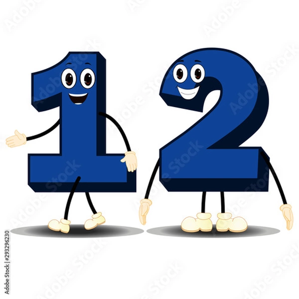 Obraz Colorful Number Twelve Character Vector