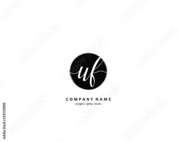 Obraz UF Initial handwriting logo vector