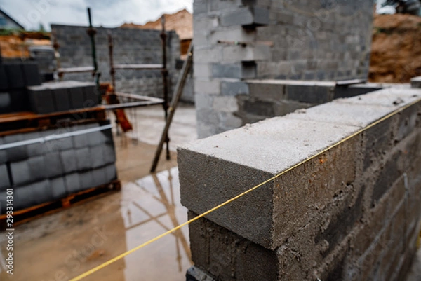 Obraz Construction of a single-family house with a basement