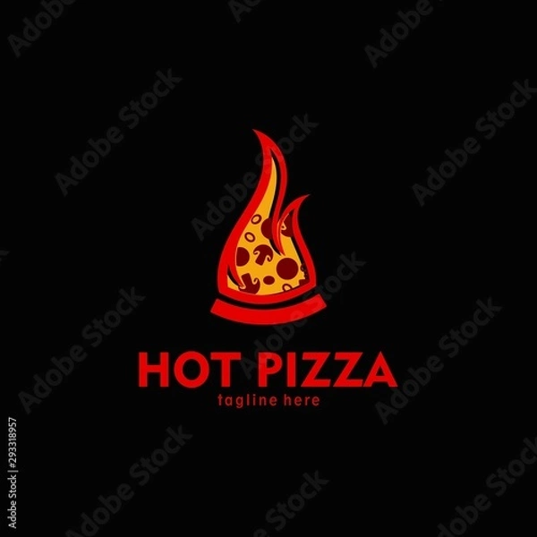 Obraz hot pizza logo design unique