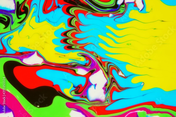 Obraz Abstract painting technique Ebru .Turkish style Ebru on the water with acrylic paints press waves.Modern art marble liquid texture