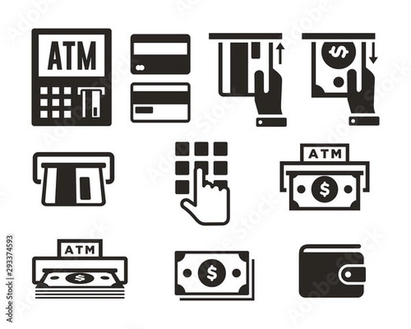 Obraz ATM icon set vector