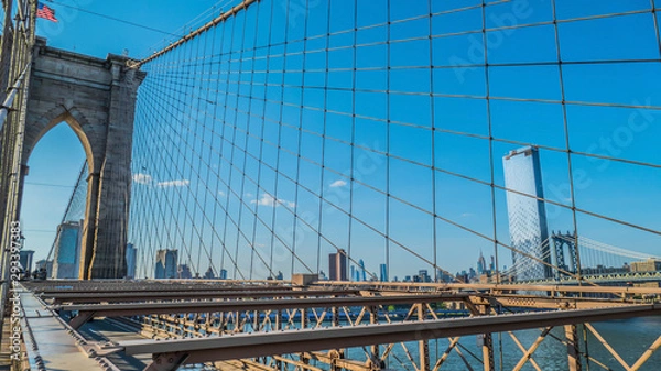 Fototapeta The Brooklyn Bridge from different perspectives.