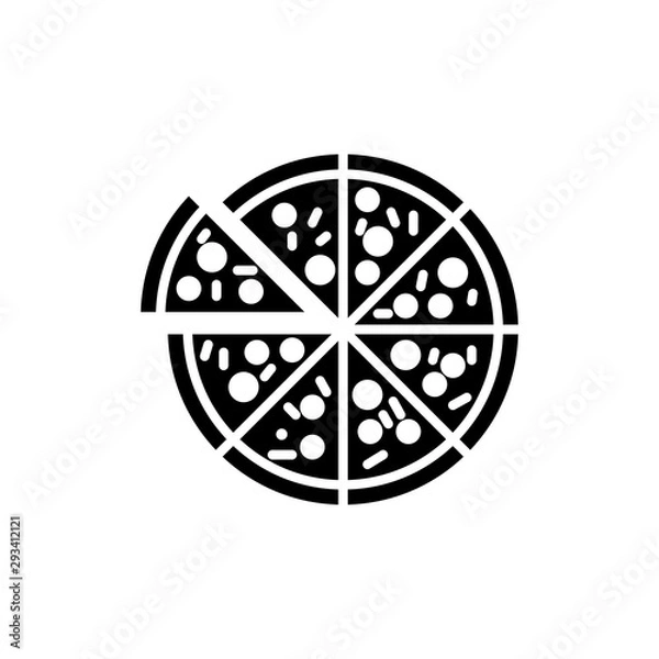 Obraz pizza icon trendy