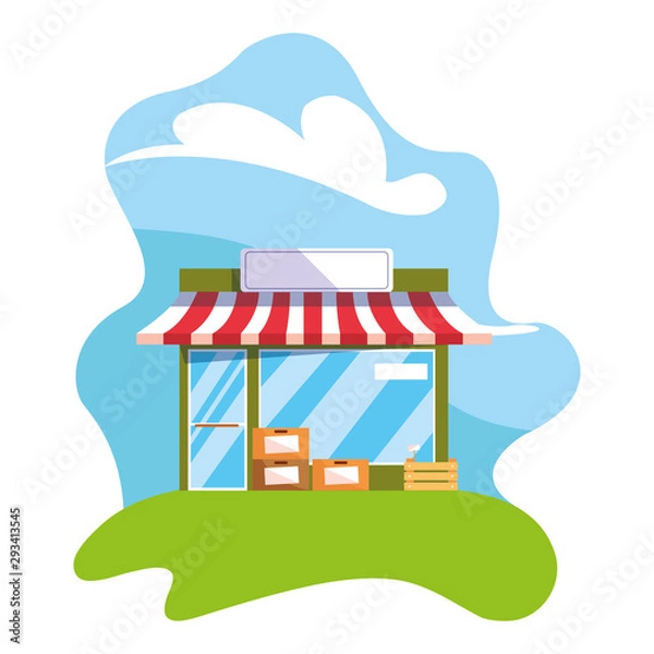 Fototapeta Isolated shop vector design icon