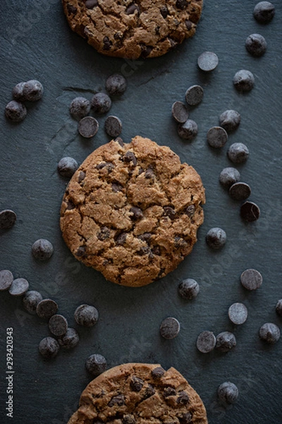 Fototapeta Delicious Chocolate Chip Cookie handmade