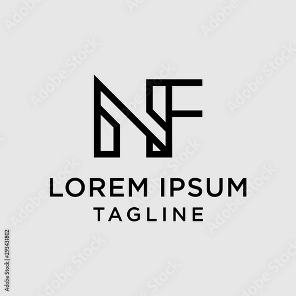 Obraz initial letter logo NF, FN logo template