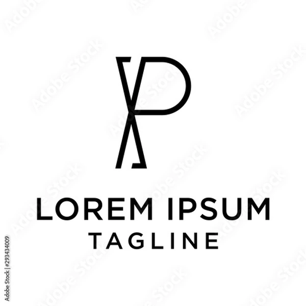 Fototapeta initial letter logo PX, XP logo template