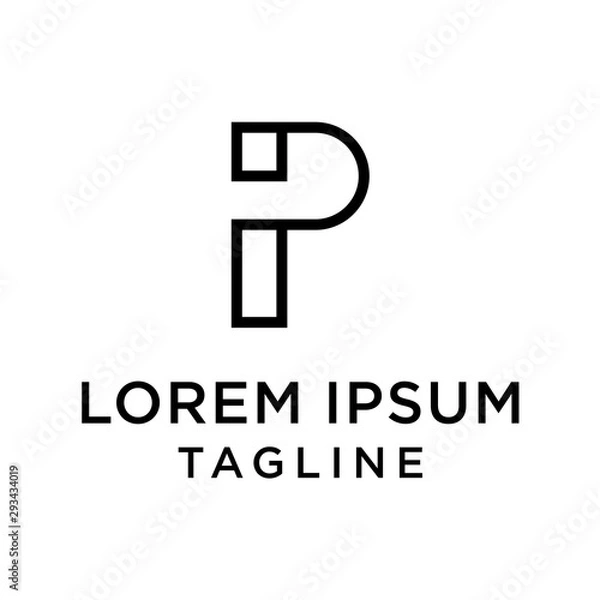 Fototapeta initial letter logo PI, IP logo template