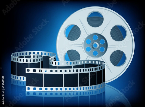 Obraz Twisted film for movie. Vector Illustration.
