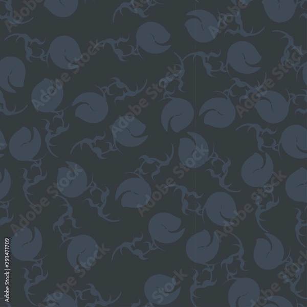 Fototapeta Vector repeating dark hand drawn floral pattern with tulips.