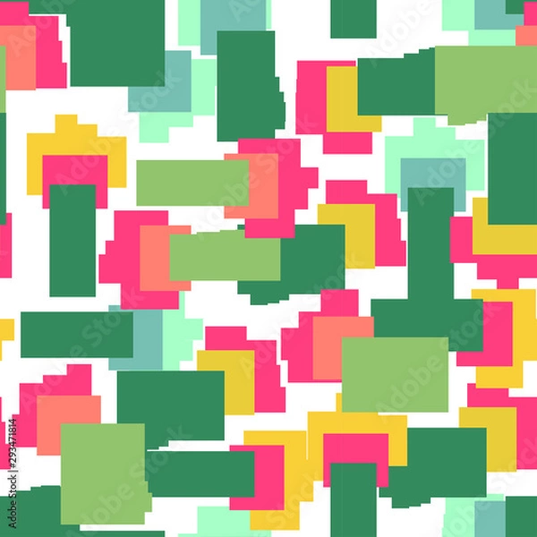 Obraz Vector repeating abstract seamless geometric pattern with colorful rectangles.