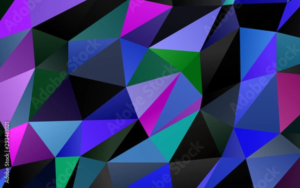 Fototapeta Dark Multicolor, Rainbow vector blurry triangle template. A completely new color illustration in a vague style. Template for your brand book.