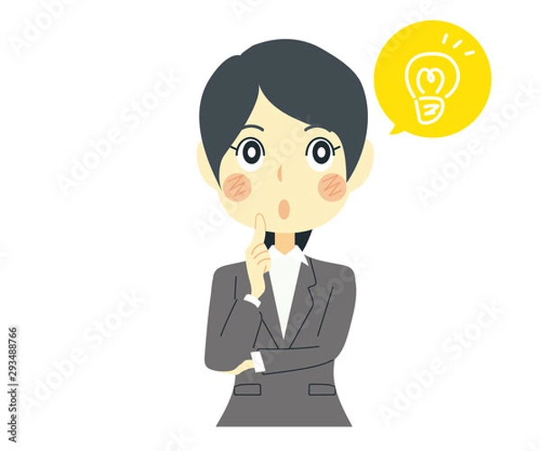 Fototapeta 閃く、思いついた女性