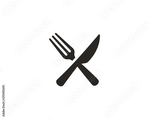 Obraz Fork and knife icon symbol vector