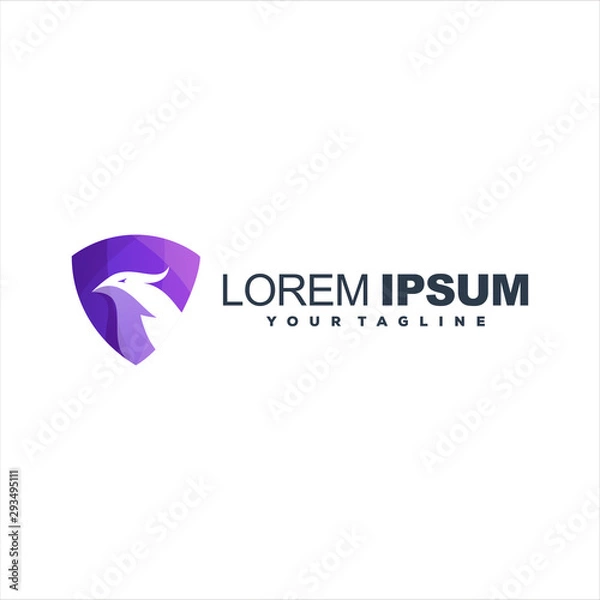 Obraz awesome bird gradient logo design