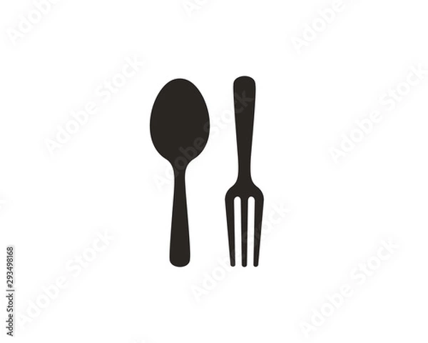 Fototapeta Spoon and fork icon symbol vector