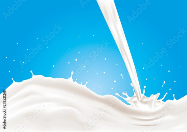 Obraz A splash of milk. CMYK Vector illustration. Easy to print. Customizable, Easy to edit and change colors.
