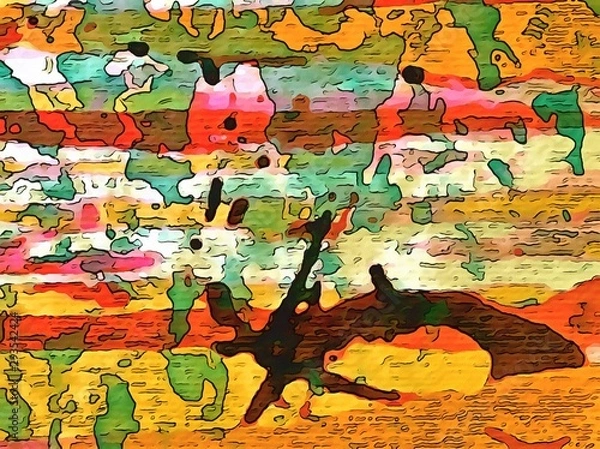 Fototapeta Creativity conceptual texture. Painting in oil abstract background. Wallpaper in modern style.