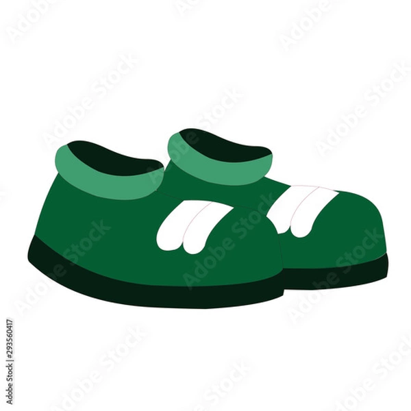 Fototapeta Dark Cyan shoes - Cartoon Vector Image