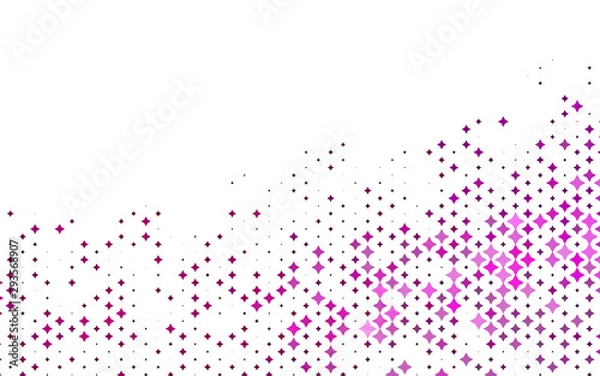 Fototapeta Light Pink vector pattern with christmas stars. Glitter abstract illustration with colored stars. The pattern can be used for new year ad, booklets.