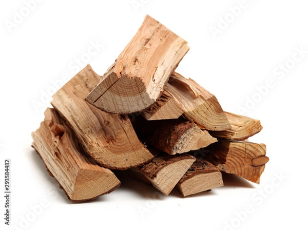 Obraz Pile of firewood isolated on a white background