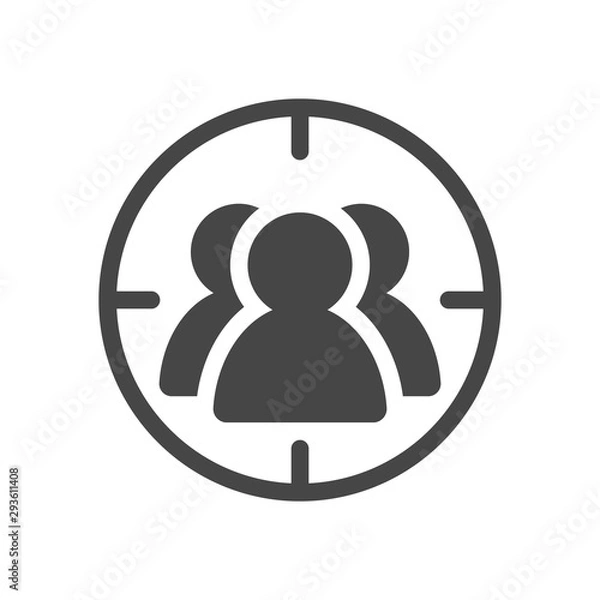 Obraz target audience icon vector, solid logo illustration, pictogram isolated on white