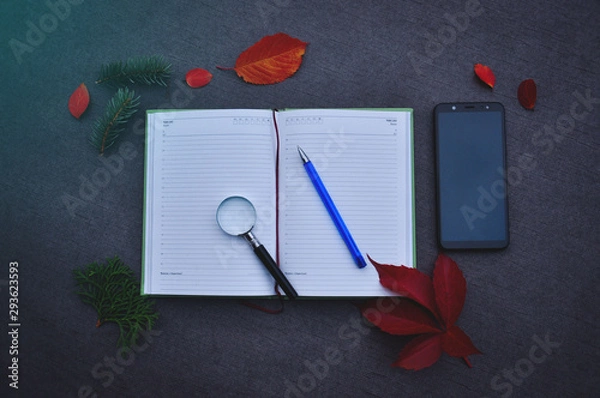 Obraz notebook on background