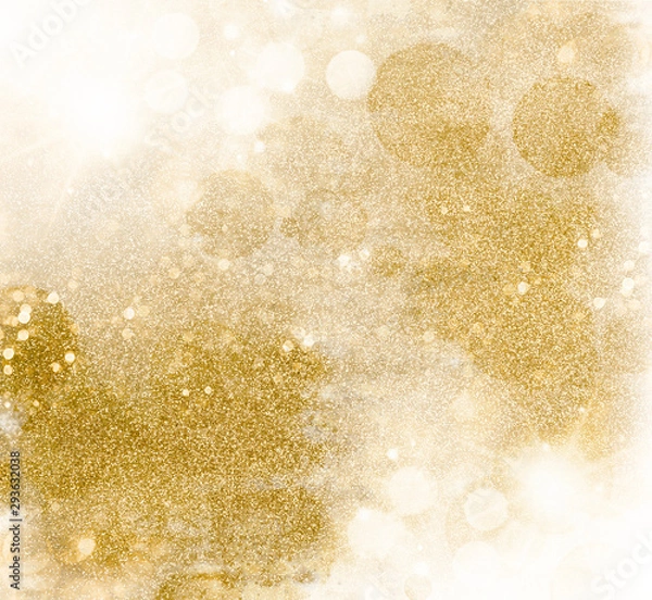 Fototapeta Golden glittering pattern. Festive background of shiny shimmering sparkles