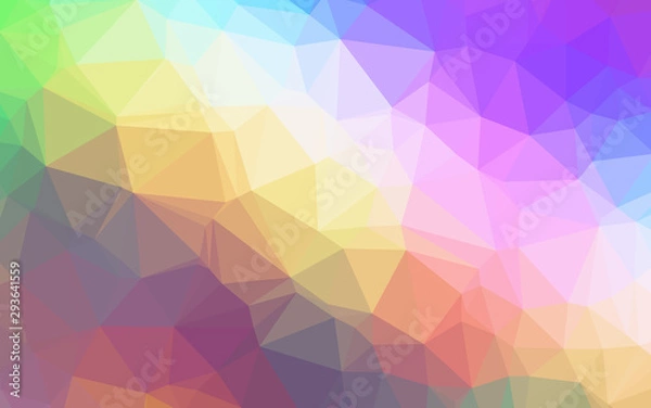 Fototapeta Light Multicolor, Rainbow vector polygon abstract layout. Shining illustration, which consist of triangles. Template for your brand book.