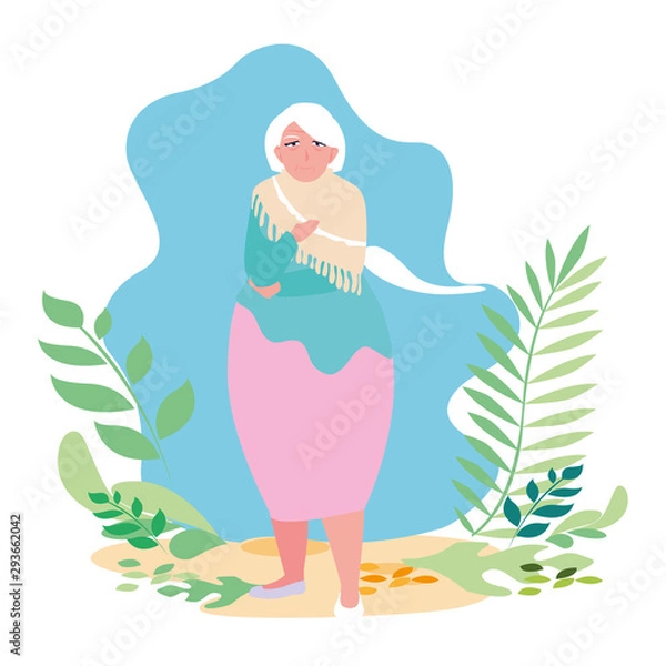 Fototapeta Grandmother cartoon vector design icon