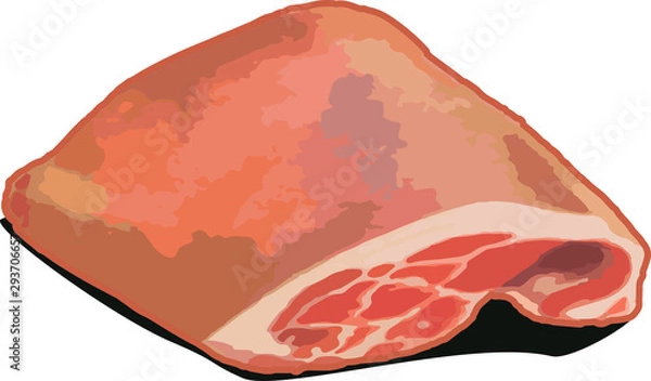 Fototapeta  pork ham for minced meatballs and broth