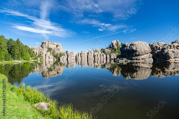 Obraz Refelctions of rocks at Sylvan Lake, Custer State Park, South Dakota