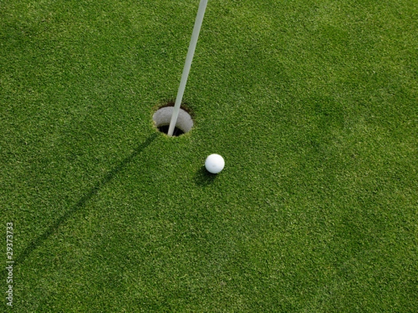Obraz Golfball beim Einlochen