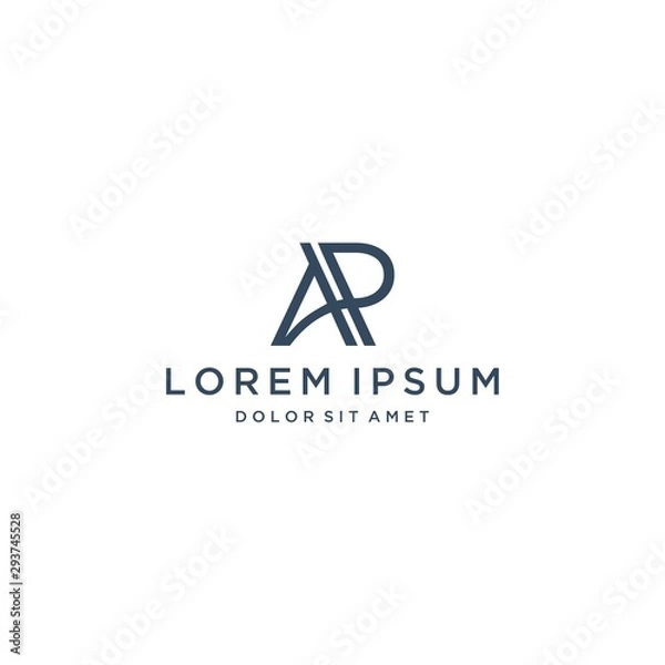 Obraz unique design logo or monogram or AP letter initials