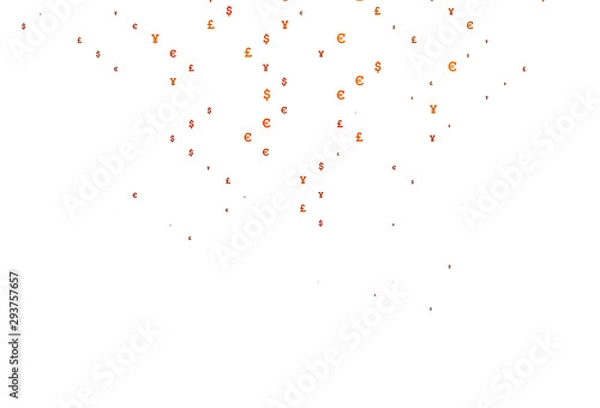 Fototapeta Light Red, Yellow vector pattern with EUR, JPY, GBP.